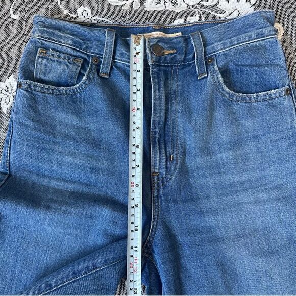 Levi’s Blue High Waisted Straight Distressed Jeans Sz 25 - Picture 13 of 16